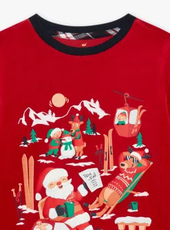Sergent Major Pyjama-Ensemble pyjama de No&euml;l rouge et bleu marine en velours