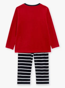 Sergent Major Pyjama-Ensemble pyjama de No&euml;l rouge et bleu marine en velours