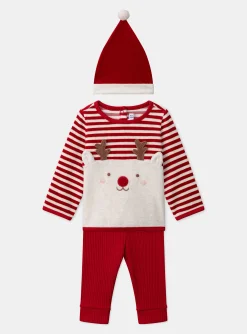 Sergent Major Ensemble, Combinaison & Salopette | Pyjama & Grenouillère-Ensemble sweat et legging avec bonnet rêne de Noël