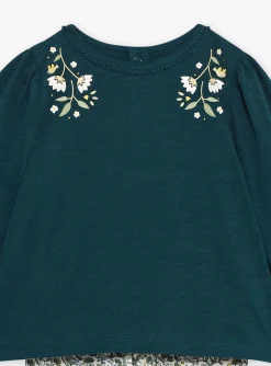 Sergent Major Ensemble, Combinaison & Salopette-Ensemble T-shirt, legging et bandeau vert &eacute;meraude et &eacute;cru en jersey