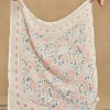 Sergent Major Bonnet, Echarpe & Gant-Foulard &eacute;cru et rose &agrave; imprim&eacute; fleuri