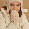 Sergent Major Bonnet, Echarpe & Gants-Gants beige en tricot