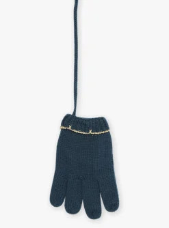 Sergent Major Bonnet, Echarpe & Gants-Gants vert sapin en tricot