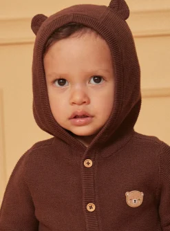 Sergent Major Pull, Gilet & Cardigan-Gilet &agrave; capuche avec oreilles ourson