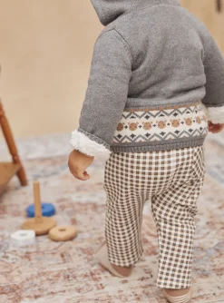 Sergent Major Pull, Gilet & Cardigan-Gilet &agrave; capuche gris moyen en tricot