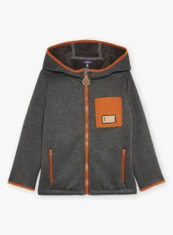Sergent Major Pull, Gilet & Sweat-Gilet &agrave; capuche gris chin&eacute;