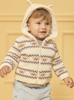 Sergent Major Pull, Gilet & Cardigan-Gilet à capuche jacquard animaux