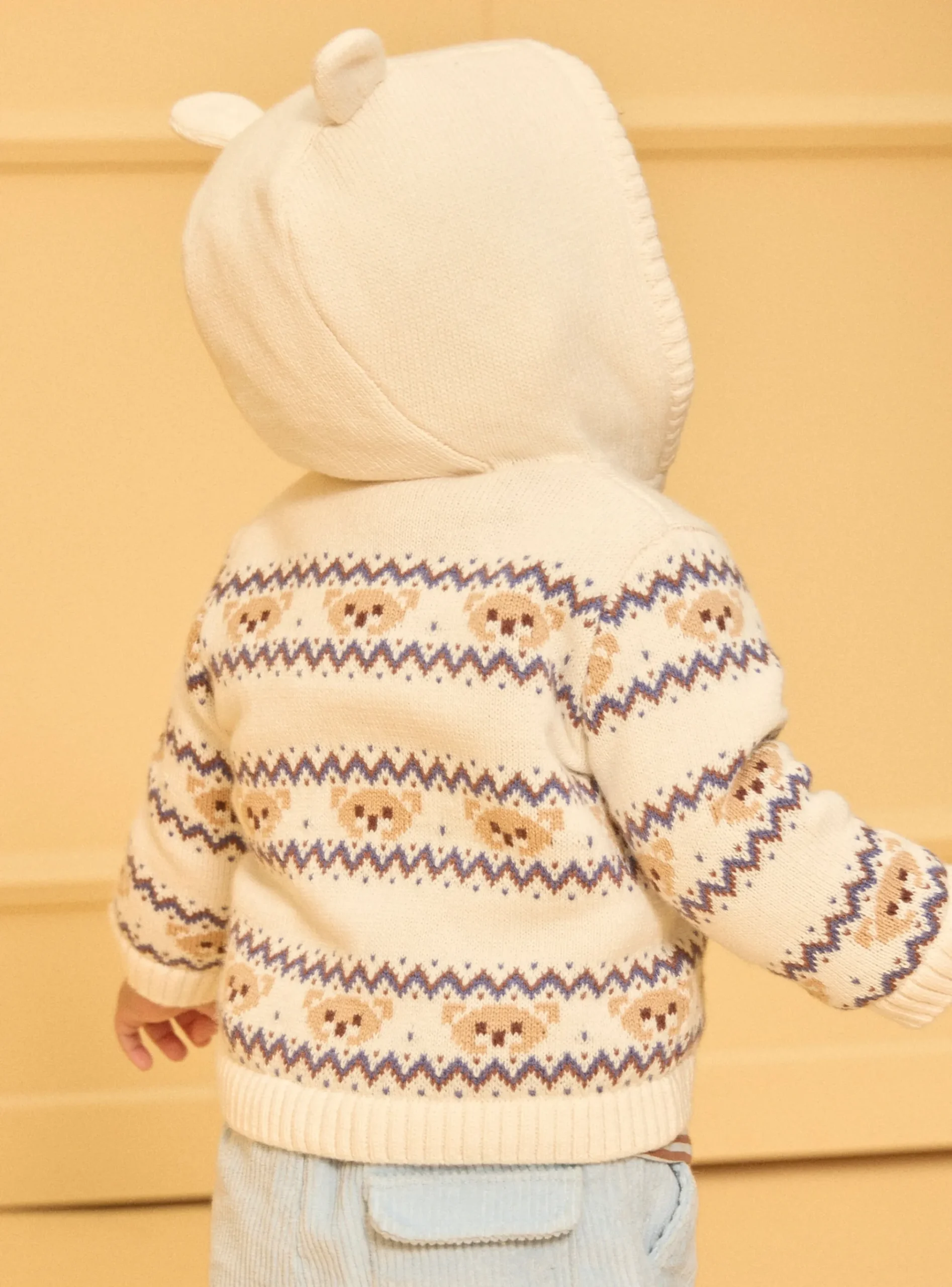 Sergent Major Pull, Gilet & Cardigan-Gilet à capuche jacquard animaux