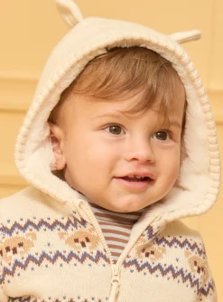 Sergent Major Pull, Gilet & Cardigan-Gilet à capuche jacquard animaux