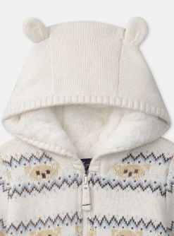 Sergent Major Pull, Gilet & Cardigan-Gilet à capuche jacquard animaux