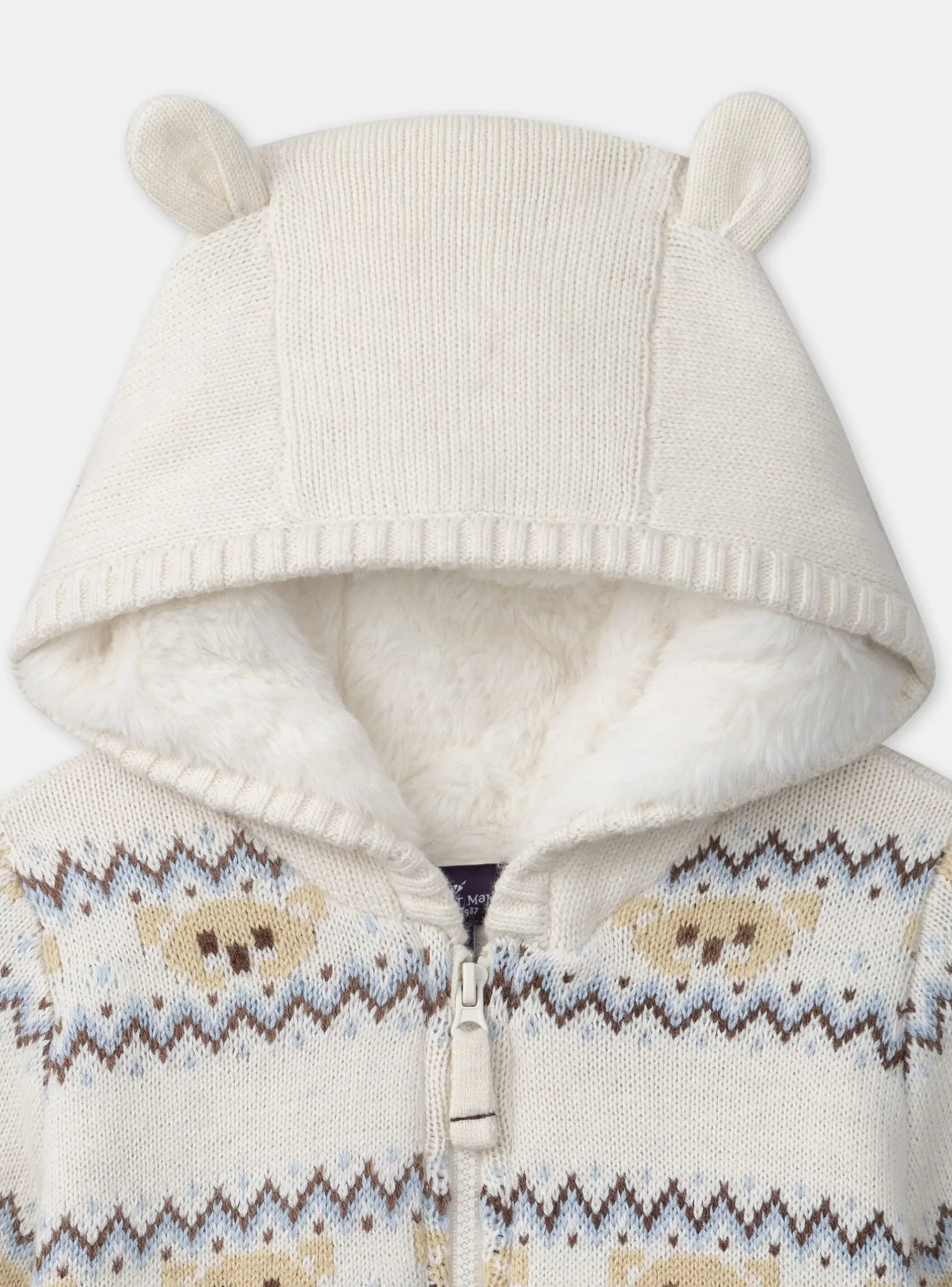 Sergent Major Pull, Gilet & Cardigan-Gilet à capuche jacquard animaux
