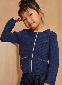 Sergent Major Pull, Gilet & Cardigan-Gilet à manches longues bleu marine