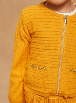 Sergent Major Pull, Gilet & Cardigan-Gilet &agrave; manches longues jaune