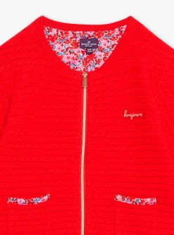 Sergent Major Pull, Gilet & Cardigan-Gilet &agrave; manches longues rouge