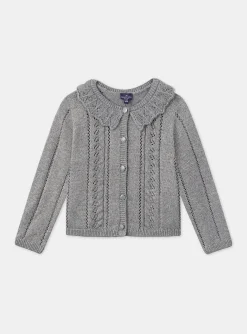 Sergent Major Pull, Gilet & Cardigan-Gilet argent&eacute; ajour&eacute;