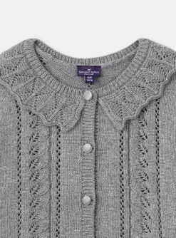 Sergent Major Pull, Gilet & Cardigan-Gilet argent&eacute; ajour&eacute;