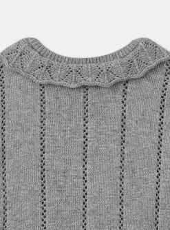 Sergent Major Pull, Gilet & Cardigan-Gilet argent&eacute; ajour&eacute;