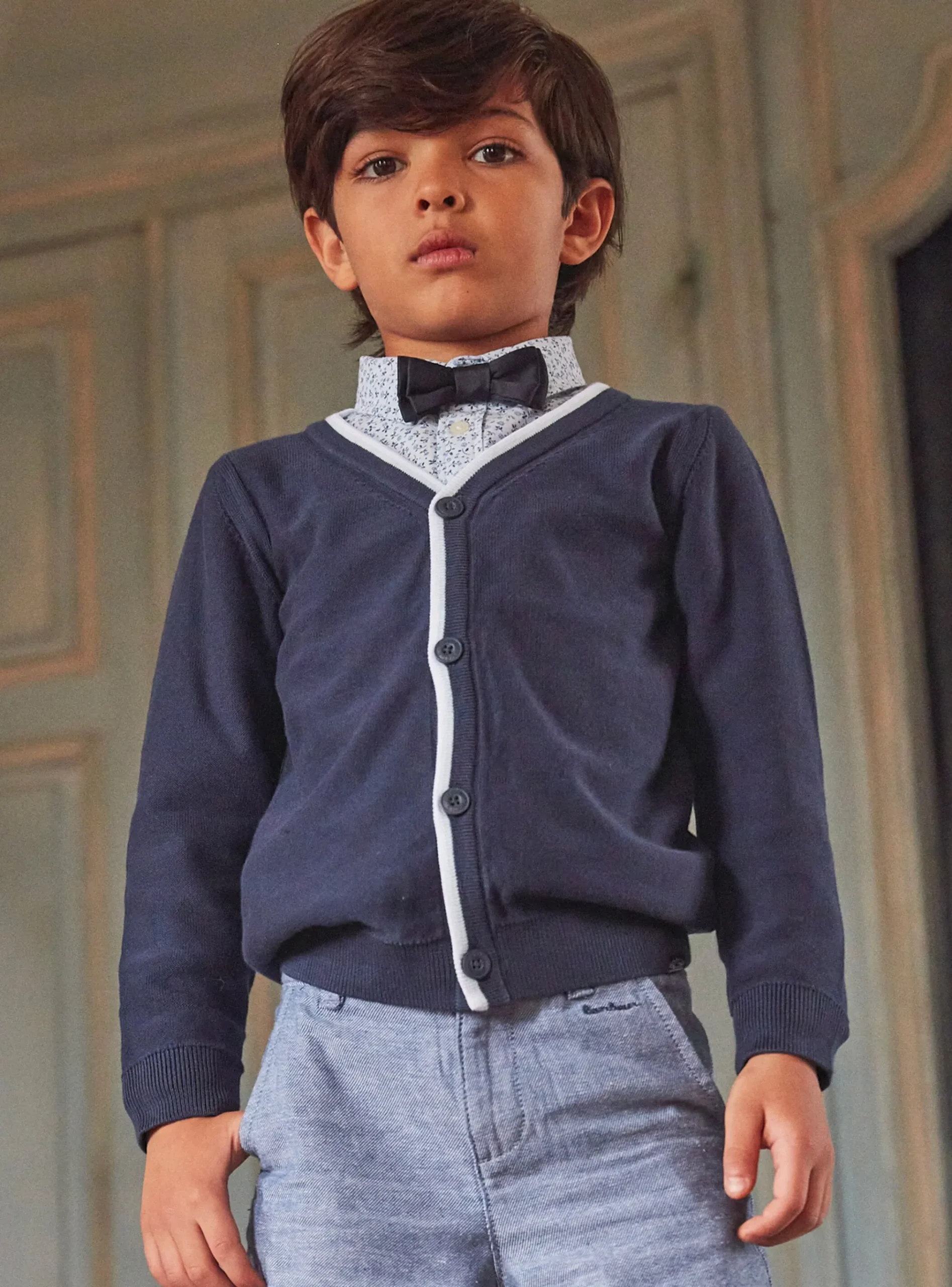 Sergent Major Pull, Gilet & Sweat-Gilet bleu col V
