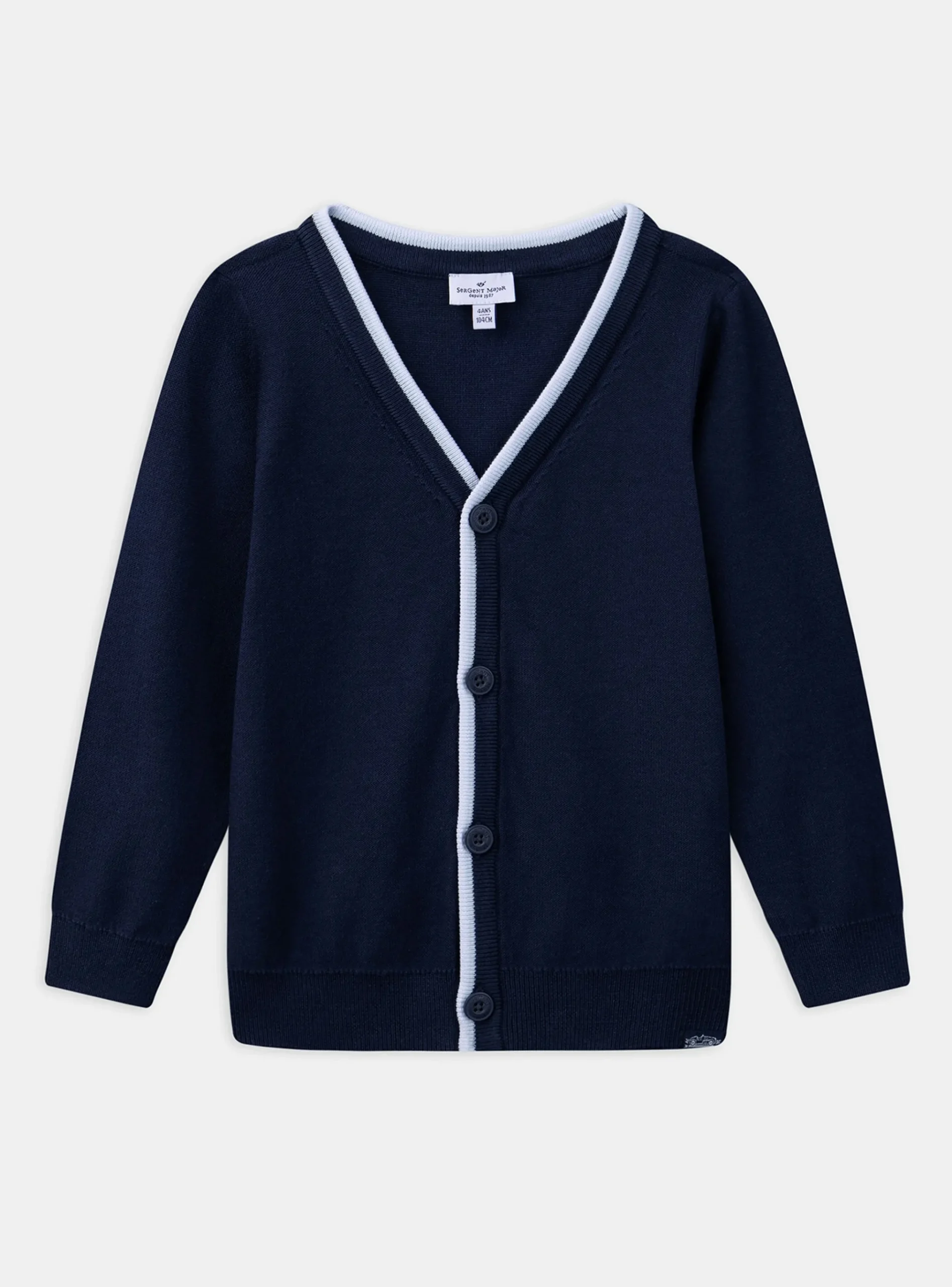 Sergent Major Pull, Gilet & Sweat-Gilet bleu col V