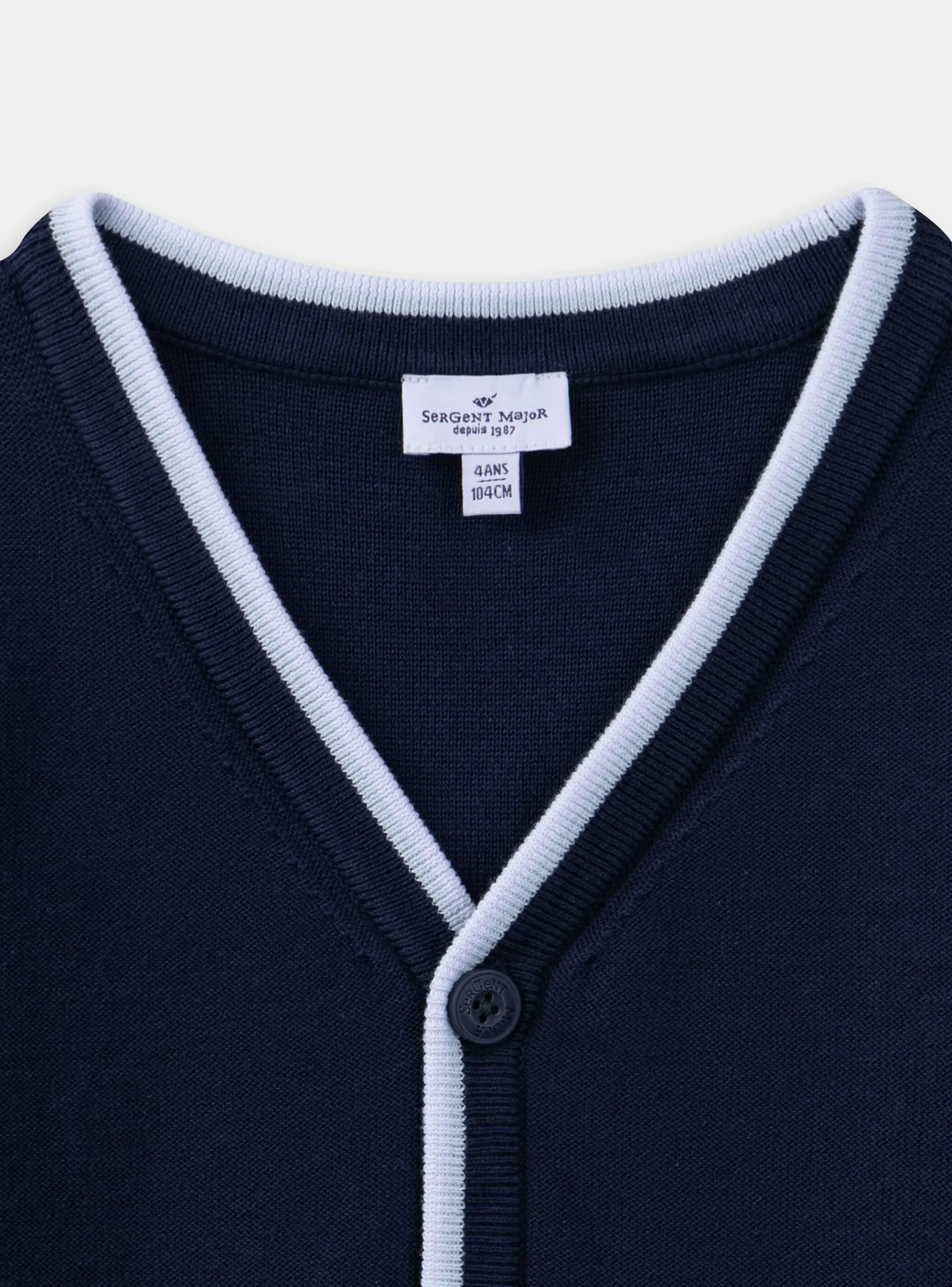 Sergent Major Pull, Gilet & Sweat-Gilet bleu col V