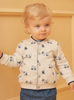 Sergent Major Pull, Gilet & Cardigan-Gilet bleu et &eacute;cru r&eacute;versible
