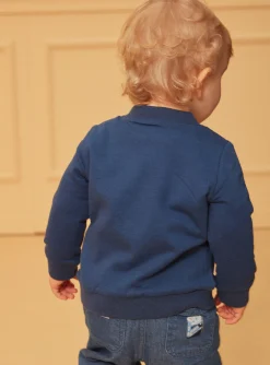 Sergent Major Pull, Gilet & Cardigan-Gilet bleu et &eacute;cru r&eacute;versible