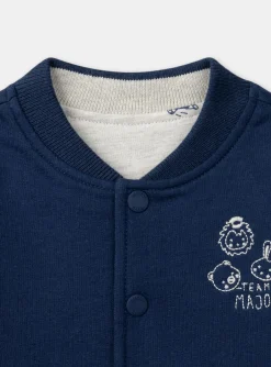 Sergent Major Pull, Gilet & Cardigan-Gilet bleu et &eacute;cru r&eacute;versible