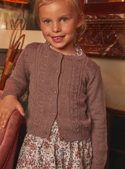 Sergent Major Pull, Gilet & Cardigan-Gilet bois de rose en maille ajourée
