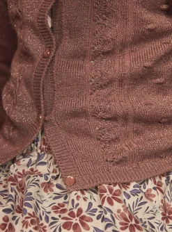 Sergent Major Pull, Gilet & Cardigan-Gilet bois de rose en maille ajour&eacute;e