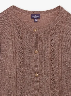 Sergent Major Pull, Gilet & Cardigan-Gilet bois de rose en maille ajour&eacute;e