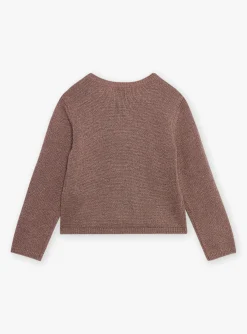 Sergent Major Pull, Gilet & Cardigan-Gilet bois de rose en maille ajour&eacute;e