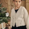Sergent Major Pull, Gilet & Cardigan-Gilet &eacute;cru &agrave; manches longues