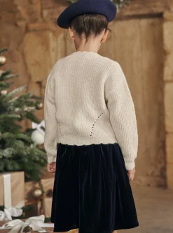 Sergent Major Pull, Gilet & Cardigan-Gilet &eacute;cru &agrave; manches longues
