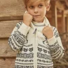 Sergent Major Pull, Gilet & Sweat-Gilet &eacute;cru en jacquard