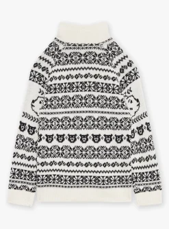 Sergent Major Pull, Gilet & Sweat-Gilet &eacute;cru en jacquard