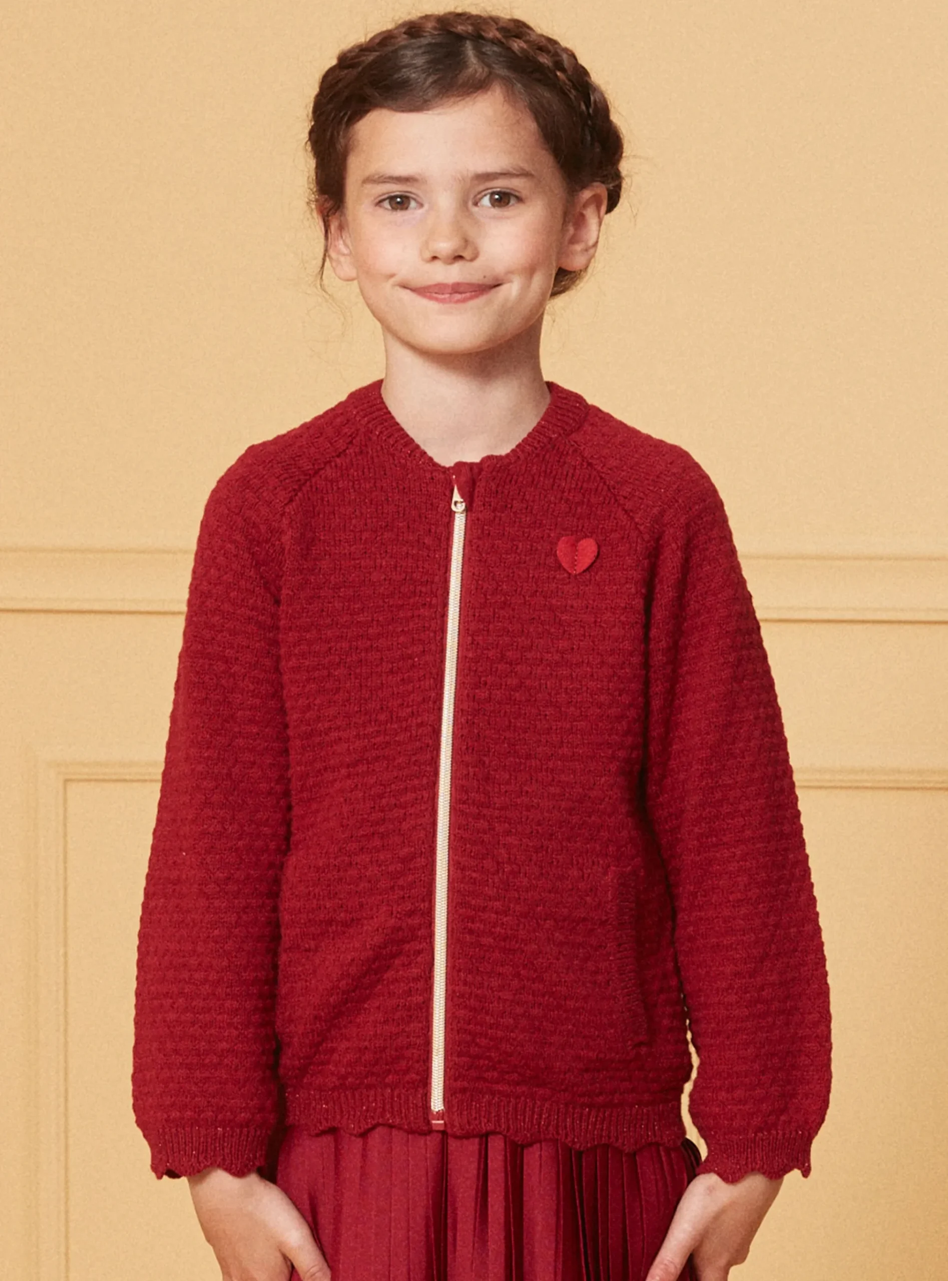 Sergent Major Pull, Gilet & Cardigan-Gilet en maille rouge
