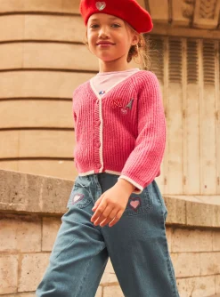 Sergent Major Pull, Gilet & Cardigan-Gilet rose p&eacute;tunia en tricot