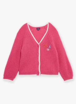 Sergent Major Pull, Gilet & Cardigan-Gilet rose p&eacute;tunia en tricot