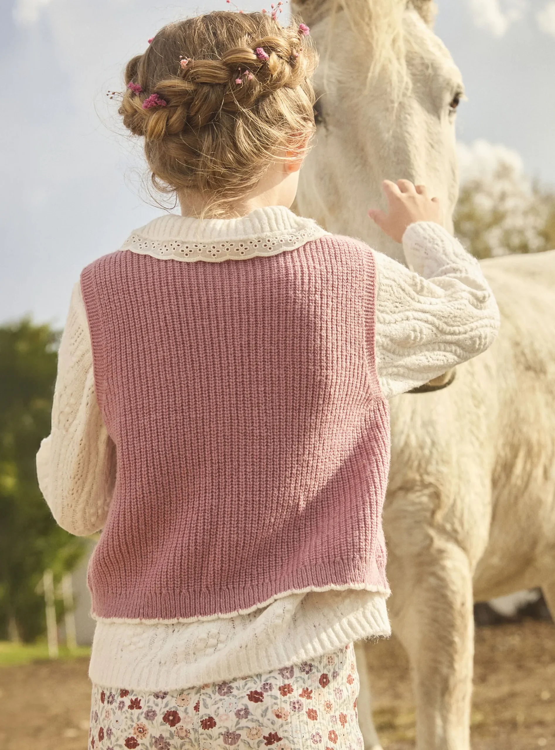 Sergent Major Pull, Gilet & Cardigan-Gilet sans manches à fleurs