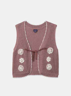 Sergent Major Pull, Gilet & Cardigan-Gilet sans manches à fleurs