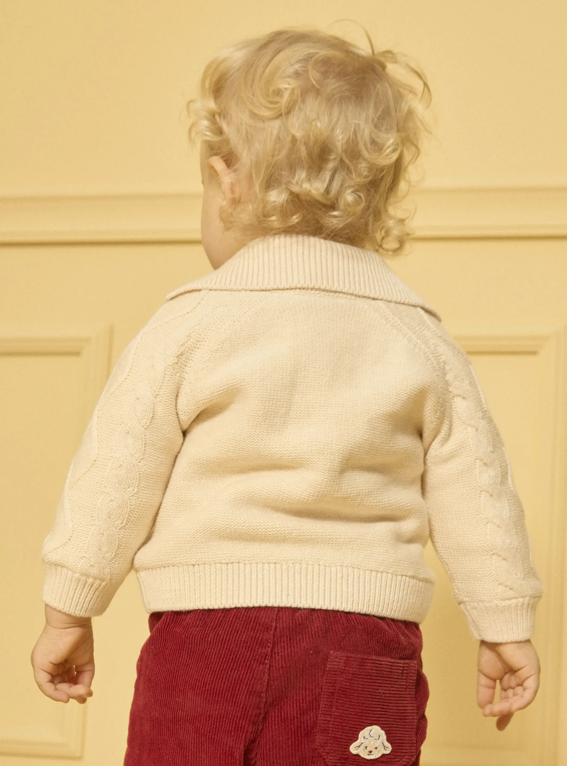 Sergent Major Pull, Gilet & Cardigan-Gilet torsadé doublé fourrure