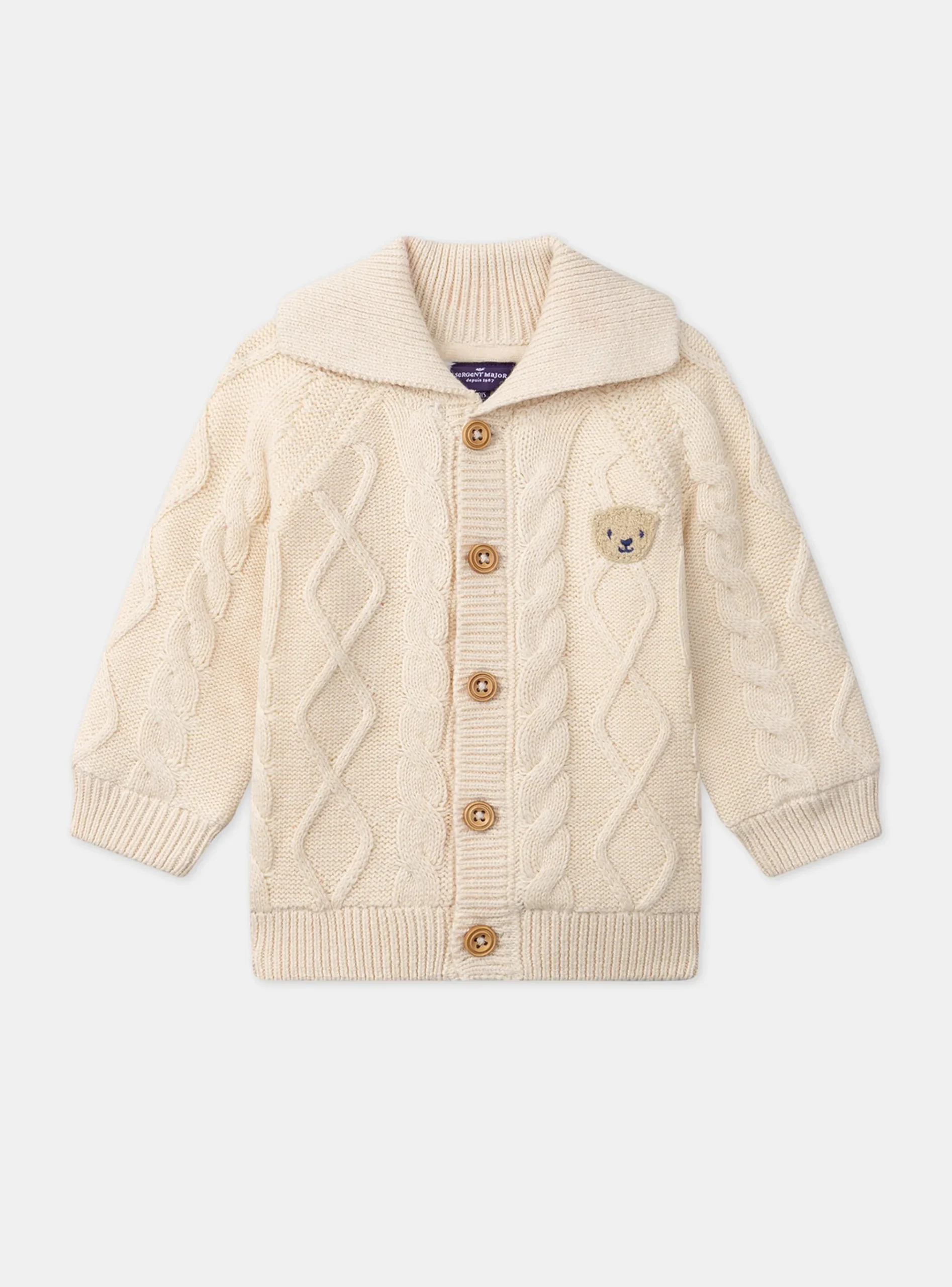 Sergent Major Pull, Gilet & Cardigan-Gilet torsadé doublé fourrure