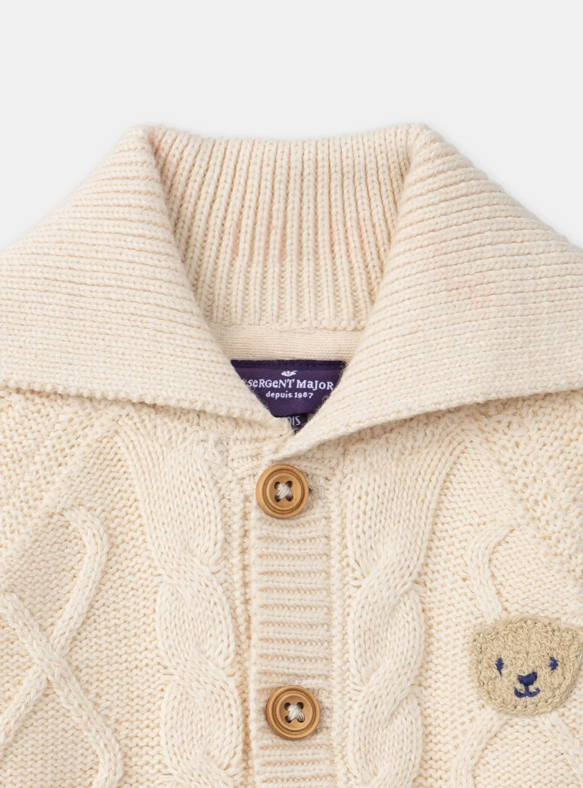 Sergent Major Pull, Gilet & Cardigan-Gilet torsadé doublé fourrure