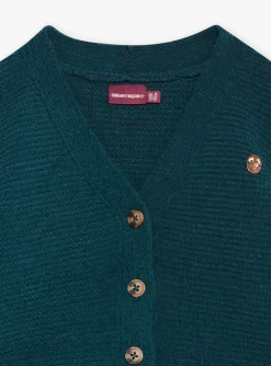 Sergent Major Pull, Gilet & Cardigan-Gilet vert &eacute;meraude en maille chenille
