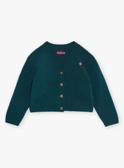 Sergent Major Pull, Gilet & Cardigan-Gilet vert &eacute;meraude en maille chenille