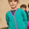 Sergent Major Pull, Gilet & Cardigan-Gilet vert en c&ocirc;tes