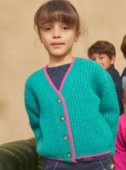 Sergent Major Pull, Gilet & Cardigan-Gilet vert en c&ocirc;tes