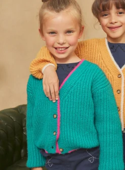 Sergent Major Pull, Gilet & Cardigan-Gilet vert en c&ocirc;tes