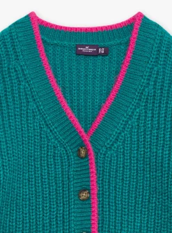 Sergent Major Pull, Gilet & Cardigan-Gilet vert en c&ocirc;tes