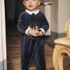 Sergent Major Pyjama & Grenouillère-Grenouill&egrave;re bleu marine en velours